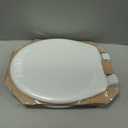 Mayfair Linden Slow Close Toilet Seat, Non Slip Heavy Duty Wood, Easy Install, Round, White