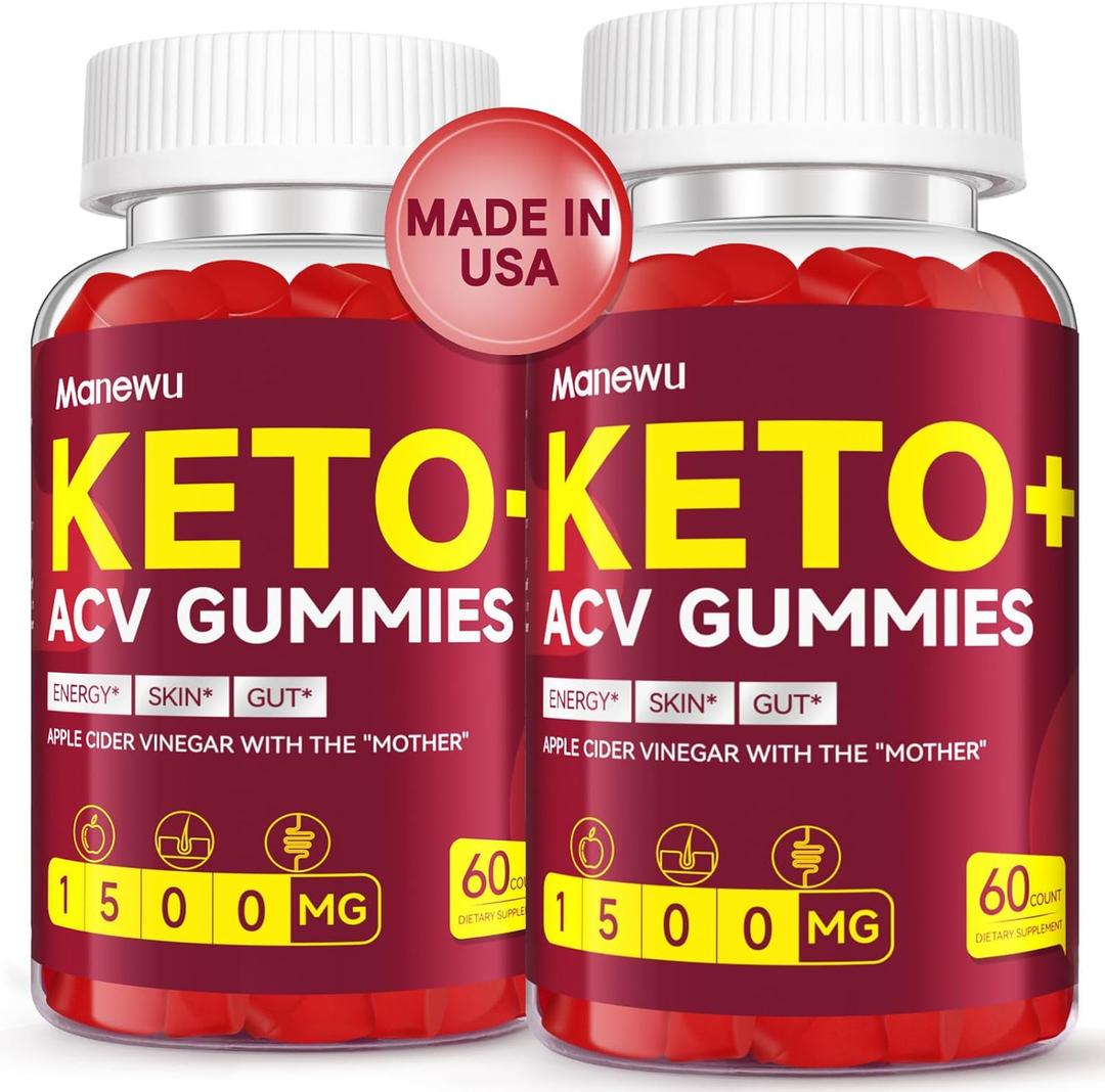Keto ACV Gummies - Rapid Keto ACV Diet Supplement ACV Keto Gummies for Women Men - 1500mg Organic Gluten Free Apple Cider Vinegar with Mother - Support Gut Digestion (60 Count (Pack of 2)) Best Before: 13/12/2026