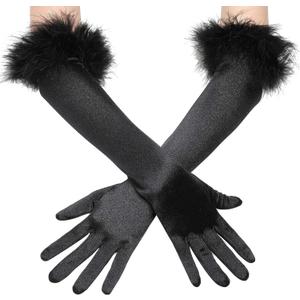 Halloween Costume Black Long Vintage Gothic Cosplay Fancy Dress Party Opera Gloves Bridal Wedding Dancer Dress Up Accessory