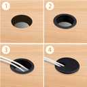 2 x 15 Pack 1.5 Inch Desk Cable Hole Cover Grommet - Plastic Wire Cord, Black