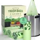 AYOTEE Compostable Trash Bags 8 Gallon Trash Bags with Handle, 30 Liter, 80 Count Biodegradable Compost Bag 8 Gallon Medium TrashBags, Unscented Medium Compostable Bag for Bathroom Kitchen Home