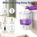 3 Pack Automatic Soap Dispenser Wall Mount,Touchless Liquid Soap Dispenser,Battery Operated,600 ml / 20 oz Commercial Hand Detergent Dispenser for Office Home Kitchen School Bathroom Hotel (White)
