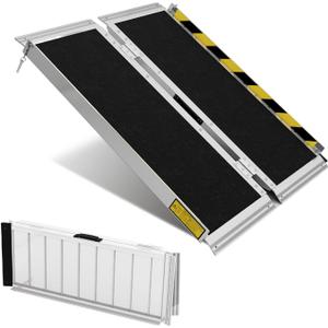 Portable Wheelchair ramp 3FT,Non-Slip Aluminum Threshold ramps for Home Steps,Folding Handicap Ramp,ramps for Home,doorways,Stairs,Weight Capacity up to 800LBS 3FT (Usable Height 3-9 inch)