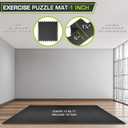 ProsourceFit Weaved Pattern Extra Thick Exercise Puzzle Mat 1-inch, EVA Foam Interlocking Tiles for Protective, Cushioned Flooring for Home and Gym Equipment; Black, 72 SQ FT, 18 Tiles