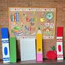Geetery DIY Classroom Craft Set 2 Pcs 23.6" x 35.4" 160g Kraft Paper Roll with 12 Color Paint Kit DIY Bulletin Board Banner Decorations for Drawing Painting Classroom Back to School Teacher Supplies