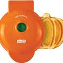 DASH DMWP001OR Mini Maker for Individual Waffles, Hash Browns, Keto Chaffles with Easy to Clean, Non-Stick Surfaces, 4 Inch, Orange Pumpkin