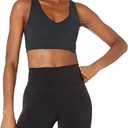 Amazon Essentials Women's Active Sculpt V-Neck Medium Support Sports Bra, Black 4XL 