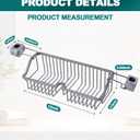OrgCreator Rustproof Hanging Shower Caddy for Shower Chair, Stainless Steel Bathroom Basket for Bath Chair Bench,Showers Caddy Chair, Shampoo Bottle Holder for Elderly, Pregnant, Handicap, Patient