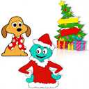 3pcs Christmas Wooden Table Signs, Christmas Tree Dog centerpieces Tiered Tray Decorations Set for Xmas Holiday Winter Parties Indoor Home Table Top Decorations