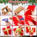 Hillsuren 3 Pack Furry Christmas Nesting Gift Boxes Faux Fur Fabric Stacking Christmas Boxes with Hot Glue Kit Ribbon for Xmas DIY Craft Holiday Present Wrapping Party Decor(Bright Style)