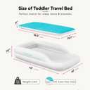 COMMOUDS Portable Toddler Travel Bed with Safety Bumpers, Inflatable Kids Air Mattress with Electric Pump, Baby Blow up Mattress, for Grandma's Home Camping Vacation