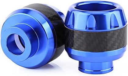 Aramox Carbon Fiber Front Fork Frame Sliders, 2pcs Wheel Crash Protectors for Motorcycles and Scooters in Blue