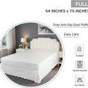 HIG Off-White Chic Full Bed Skirt - Easy Fit Scallop Edge Pleated Bedskirts, 14 Inch Drop Anti-Slip Dust Ruffle, Thick Fabric for Enhanced Privacy, Pre-Washed for Long-Lasting Use(N60022)