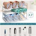 10.6-16.7" Adjustable Width Water Bottle Organizer for Cabinet, 3-Tier Expandable Water Bottle Holder Rack, Cup and Tumbler Storage for Kitchen Organization, Sports Flask, Insulated Travel Mug, Fridge