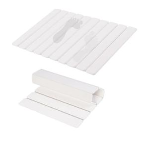 BoxedHome Foldable Stone Bath Mat,Super Absorbent Diatomaceous Earth Mat,24”x 16” Non-Slip Quick Drying,Luxury Dry Pad for Bathroom, White