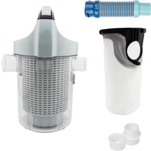 Pool Leaf Canister, Inline Vacuum Filter, Vertical Catcher Design, Quick Clean Easy Removal for Maintenance, Built in Sock for Increased Filtration.