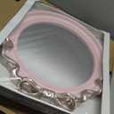 Bow Mirror - Pink Round Bow Mirror for Nursery, Vintage Circle Coquette Room Decor Furniture, Antique Coquette Wall Decor Accent for Girls Room Entryway Bedroom Bathroom