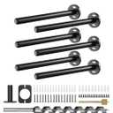 6pcs Wall Shelf Brackets Heavy Duty Floating Shelf Bracket Hidden,Invisible Black Shelving Brackets Decorative Floating Shelf Hardware Heavy Duty,Metal Shelf Support Bracket (8 inch-6pcs)