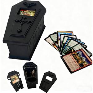Premium Coffin Deck Box for MTG Commander, Vampire Edgar Markov Deck Box with Dice Storage & Life Counter, Holds 100 3.68 in Long Cards with Sleeve
