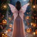 Fairy Wings for Women with Lace Gloves, Butterfly Cosplay Wings,Iridescent Costume Wings for Party Photography Adult Dress Up