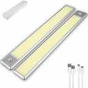 12-inch | Motion Activated Night Lights | 40-LED | Warm Light | 3000K | Magnetic | Under Cabinet Lights | Rechargeable | 1500Mah | for Kitchen, Bathroom, Pantry, Laundry, Wardrobe, Closet, Pack of 6. 