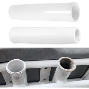 1-5/8 Inches ID Flared White Vinyl Inserts for Fishing Rod Holder, 9 Inches Length, Fits for Boats, Marines, Ships, Yachts, Caravans, Campers, Strong & Durable, Water and Rust Resistant