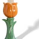 Ceramic Candlestick Holder Candle Holder for Taper Candles,Incense, Santo Palo, Halloween Christmas Wedding Parties, Dining Room Home Decoration Display (Orange)