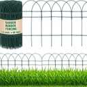 Roowest 16" x 50' Green Garden Border Fence, Metal Wire Folding Fence Roll for Outdoor Yard, Patio & Flower Bed Edging, No-dig Animal Barrier, Rustproof Decorative Landscape Fencing