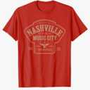 Nashville Music City Tshirt Women Men Tennessee Rock Country T-Shirt, Large