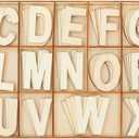 Juvale 2-Inch Wooden Alphabet Letters for Arts and Crafts, 4 Sets Uppercase ABCs with Sorting Tray, Sign Letters for Adults, Natural Color (104 Pieces)