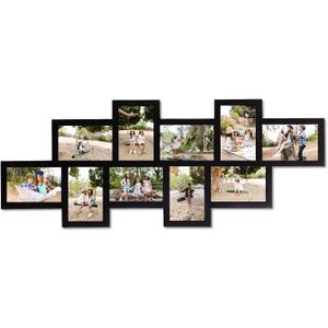 J.M.Deco Irregular College Picture Frame 10 Opening for Wall Decor, 4x6 Picture Frame Collage for Home Decoration Gifts, Collage Wall Hanging Photo Frames for 6x4 Photo, Black