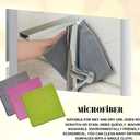 2 x Microfiber Cleaning Cloth- Set of 3 - Cleaning Supplies, 16x16 inch (40x40cm) - Dish Towels for Kitchen - car Cleaning Supplies, Apartment Essentials (Pink, Green, Gray)