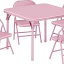 GAOMON 5 Piece Set Folding Table and Chairs Set, Boys and Girls Activity Table and Chairs Set for Dining Room,Daycare,Classrooms, 5pcs/set
