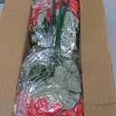 12 Pcs Artificial Flowers for Outdoors, Faux Silk Geraniums Flowers UV Resistant Fake Flowers Outdoor Plants for Front Porch Yard Patio Garden Home Decor (12, Red)