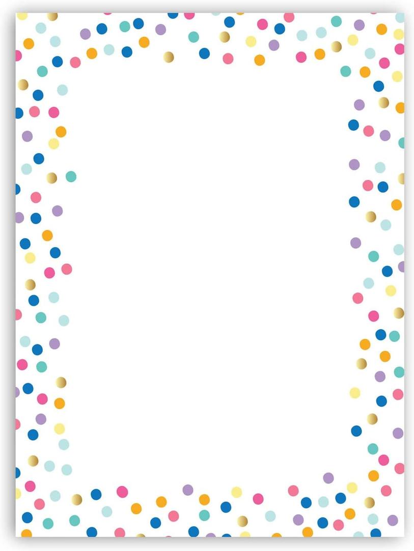 Stonehouse Collection Colorful Confetti Stationery - 8.5 x 11-60 Letterhead Sheets - Colorful Border Letterhead (Colorful Dots)