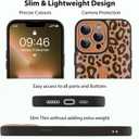 KANGHAR for iPhone 13 Pro Case Brown Leopard Print Pattern Cute Cheetah Wristband Stand Phone Cover for Women Girls Men Shockproof Slim Protective Cover for iPhone 13 Pro 6.1 Inch