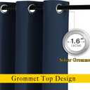 NICETOWN Blackout Draperies Curtain Panels - Window Treatment Thermal Insulated Solid Grommet Blackout Curtains/Panels/Drapes for Bedroom (Navy, Set of 2, 80 by 95 Inch)