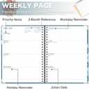 GuassLee Large 2026 Planner, Weekly and Monthly Planner from January 2026-December 2026, 8.5"x 11" Calendar Agenda Book with Back Pocket, Stickers for Home Office School Supplies, A4 Size, Blue