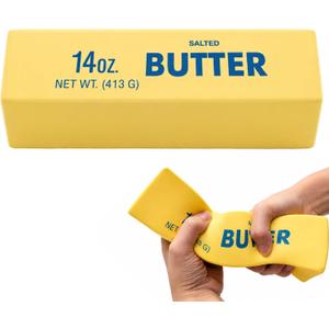 Giant Butter Squishy, Slow Rebound Cute Jumbo Big Butter Squeeze Stress Balls, Sensory Stress Relief Squishies Soft & Stretchy Fidget Toys for Anxiety Relief Party Favors (Yellow - Large)