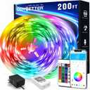 DAYBETTER LED Strip Lights 200 ft (2 Rolls of 100 ft), Smart App Control Lighting Bedroom Rome Decor with Remote, RGB Music Sync Color Changing LED Lights for Party (200FT)