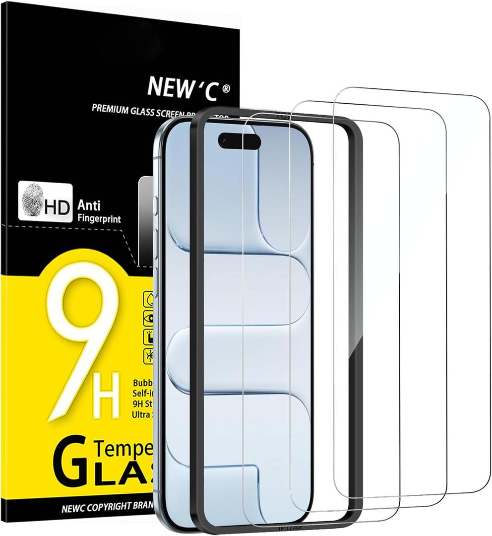 NEW'C 3 Pack Designed for iPhone Air Screen Protector (6.5 inches), Tempered Glass with easy installation tool included,Case Friendly Ultra Resistant (Transparent)