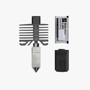 Bambu Lab Hotend with Nozzle - X1 Series and P1 Series Compatible with P1S P1P X1C X1 Carbon 3D Printer (.2MM Stainless Steel)