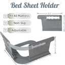 Ownkoti 4Pcs Bed Sheet Holders for Corner, Sheet Fasteners Bed Sheet Lock Non-Slip Adjustable Fit All Mattress, Gray