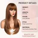 Wig with Bangs for Women Long Layered Wig Heat Resistant Synthetic Wig Natural Looking Wigs for Daily Party Use(427Honey Blonde, 26 Inch)