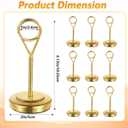 12Pcs Premium Table Number Holders Gold Table Place Card Holders with Weighted Base Stand and Clip Small Tables Card Holder Pictures Photo Holder for Centerpieces, Christmas, Wedding Party