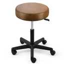 JMU Rolling Stool with Wheels, PVC Leather Large Seat Stool, 400lbs Weight Capacity, Heavy Duty Adjustable Height for Medical Tattoo Office Lab Dentists Healthcare(Tobacco Brown)