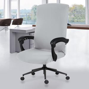 DIVA EN CAMINO DEC Stretch Computer Office Chair Cover with Durable Zipper - Universal Washable Removable Spandex Rotating Boss Chair Slipcovers - Anti-dust Soft Desk Chair Seat Protector for Pets (Light Gray)
