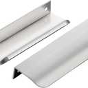 Ravinte Hardware 20 Pack Silver Cabinet Handles, 5 Inch (128mm) Finger Edge Pulls, 4 Inch Hole Center, Finger Pulls for Cabinets