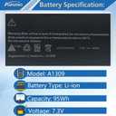 A1309 Laptop Battery Compatible with MacBook Pro 17 inch A1297 (2009 2010 Version) EMC 2272 2329 * 2352*Series MC226/A MC226CH/A MC226J/A 020-6313-C 661-5037-A