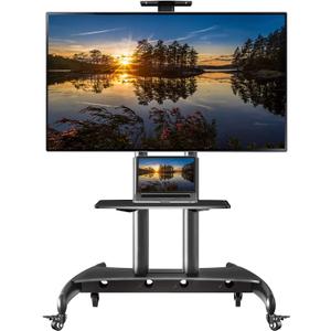 NB North Bayou Mobile TV Cart TV Stand with Wheels for 55" - 85" Inch LCD LED OLED Plasma Flat Panel Screens up to 200lbs AVA1800-70-1P (Black)